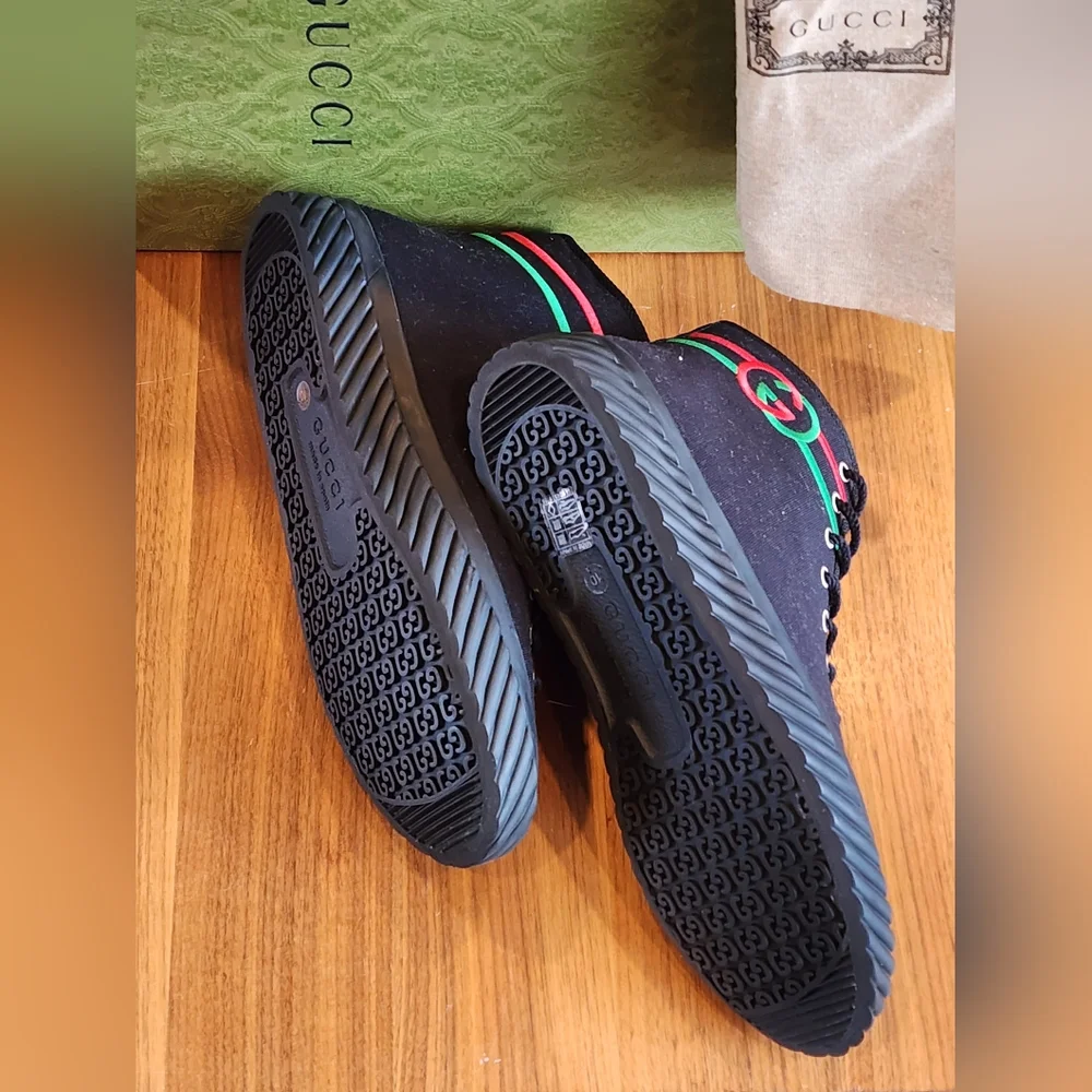 $750 New 100% Auth Gucci Men's High Top Interlocking G Sneakers G 10 / US 11